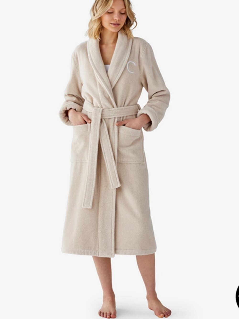 Company Store Women’s Long Robe - Buff, S